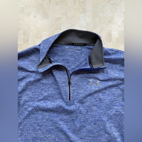 Under Armour HeatGear Threadborne 1/4 Zip Blue Pullover Running Shirt Men’s XL - Picture 3 of 6